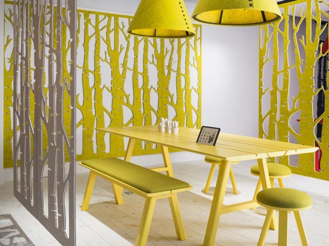 Solution acoustique jaune, choisir la couleur de son mobilier professionnel par Global Concept